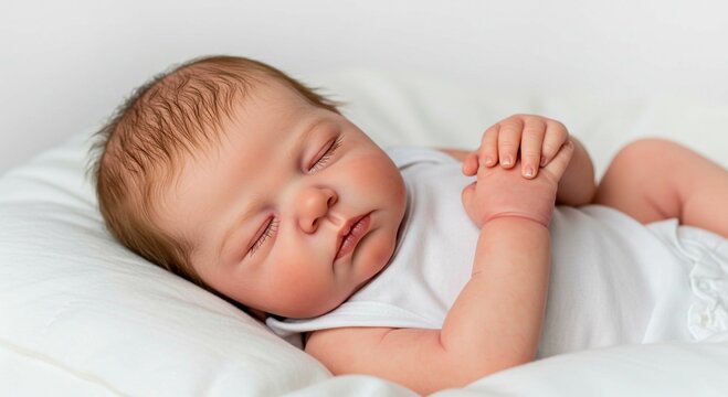 close up of a sleeping reborn baby