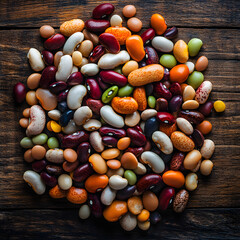 multicolored beans AI generated