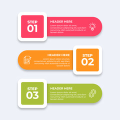 Threestep process with placeholders for text.