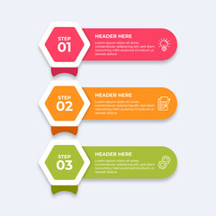 Obraz premium Threestep process with placeholders for text.