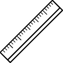 ruler outline vector illustration, line art