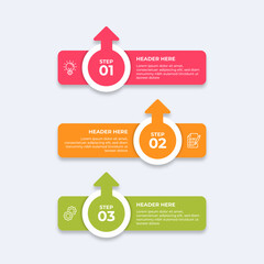 Threestep process with placeholders for text.