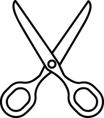 scissors outline vector illustration, line art