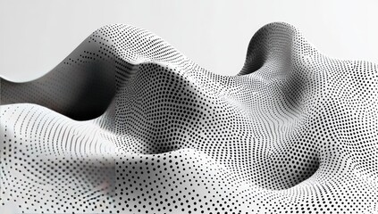 Abstract wave-like surface composed of dots