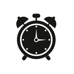 Vector Illustration of an Alarm Clock Isolated on White Background