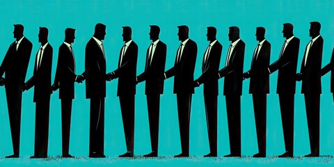 A Line of Businessmen Holding Hands: Collaboration, Unity, and Partnership in the Corporate World