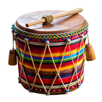 Vibrant Peruvian Tinku Drum: Traditional Andean Musical Instrument