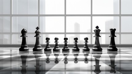 silhouettes of chess can be translate as business people