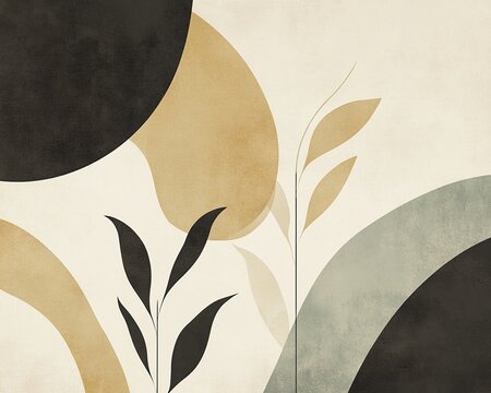 Abstract botanical wall art