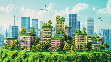 Obraz premium Green urban ecological buildings