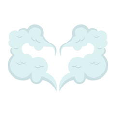 Comic Smoke Clouds Element. Isolated on White Background. Vector Illustration.