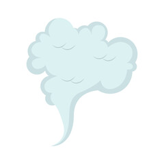 Comic Smoke Clouds Element. Isolated on White Background. Vector Illustration.