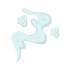 Comic Smoke Clouds Element. Isolated on White Background. Vector Illustration.