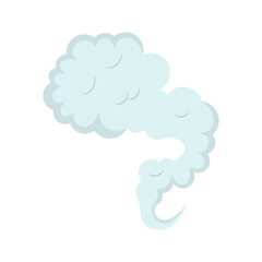 Comic Smoke Clouds Element. Isolated on White Background. Vector Illustration.