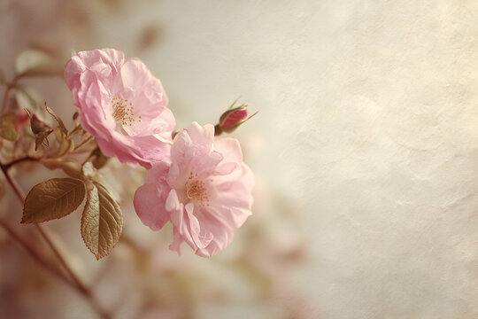 Tender pink blossoms in soft, pastel tones.