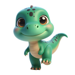 Cute 3D dinosaur isolated on white background