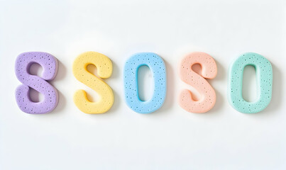 Pastel colored numbers educational graphic