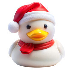 Fototapeta premium Adorable Christmas Rubber Duck in Santa Hat