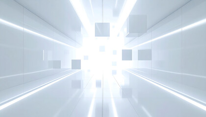 Dynamic light ray action in futuristic space abstract 3d environment modern conceptual view