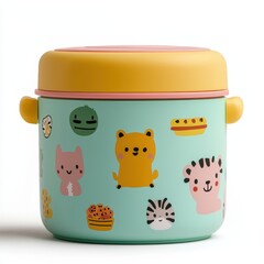 Cute and Colorful Food Container with Cartoon Animal Designs