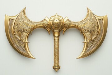 Golden double-headed axe, ornate design