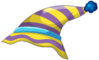 Colorful Striped Clown Hat Illustration