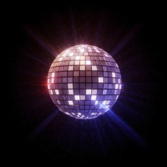 Obraz premium Disco Ball Sparkling Light in Dark Setting