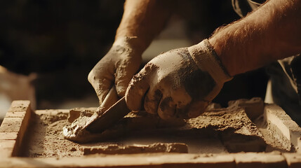 Craftsman Shaping Clay with Tools