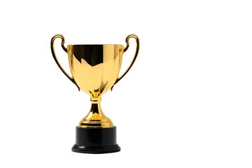 gold trophy cup isolated on transparent background