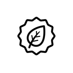 Simple black and white leaf emblem design representing nature and organic concepts