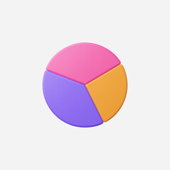Fototapeta premium 3d Realistic Circle diagram, Pie chart vector illustration