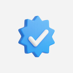 3d Realistic Verify check icon vector illustration