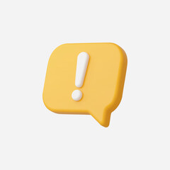 3d Realistic Danger attention icon Vector illustration