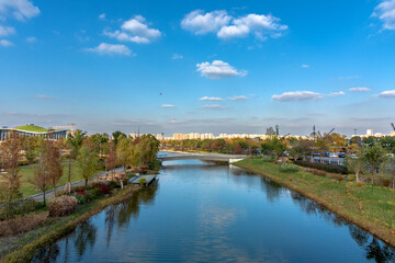 Obraz premium landscape with river and blue sky