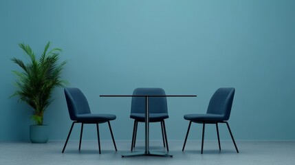Minimalist Meeting Room with Glass Table and Chairs