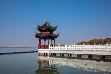 chinese pavilion in the park