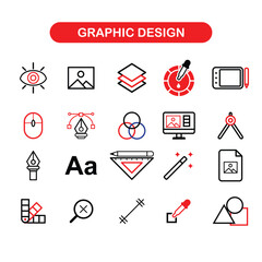 Set icon of graphic designer tools