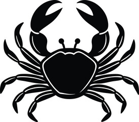 Silhouette Crab Vector Illustration Isolated On Stock Vector