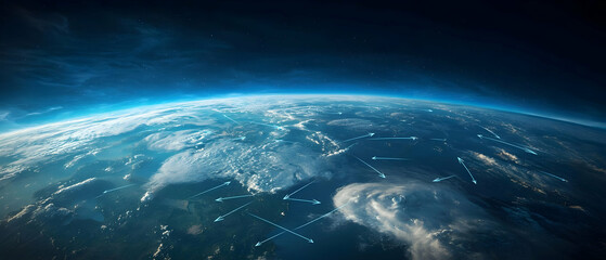 Obraz premium Earth From Space At Night