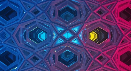 Abstract blue and pink geometric pattern background