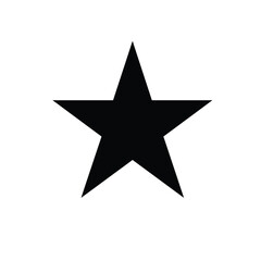 Simple black star against white background illustrating concepts of achievement and excellence