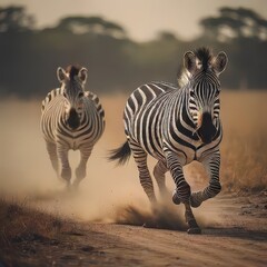 Obraz premium zebras in serengeti national park tanzania africa