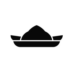 Minimalist black silhouette icon depicting traditional mongolian hat symbolizing culture and heritage
