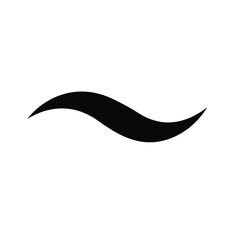 Elegant black wave graphic element on white background for design projects