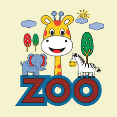 design animals cartoon vector illustration for print