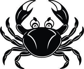 black crab on white background