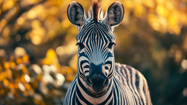 Close up of a zebra looking at the camera