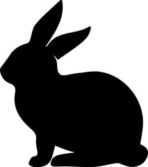 simple black rabbit bunny silhouette vector icon logo design