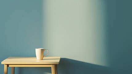 Peaceful Office Interior with Natural Light and Coffee