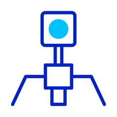 Geometric exploration of abstract form in minimalist blue line composition